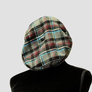 Women's Halogen Grey Plaid Beret - One Size - NWoT